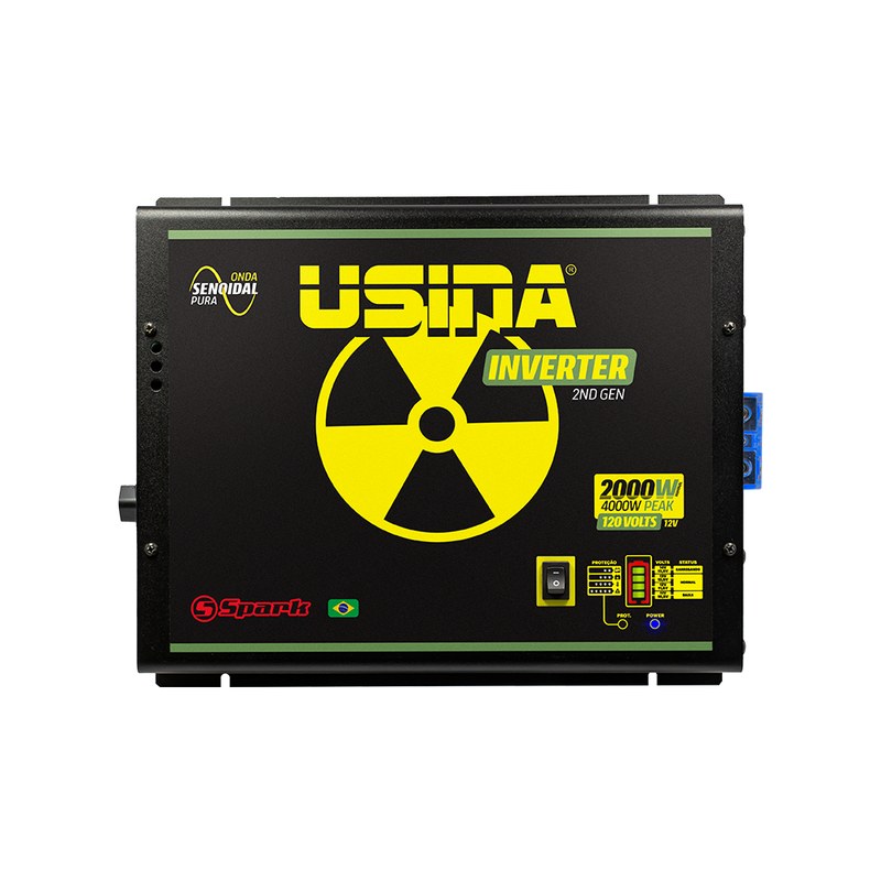 Inversor Usina 2000W Onda Senoidal Pura, Off-Grid, Entrada 12VDC, Saída 120VAC, Pico 4000W - foto 2