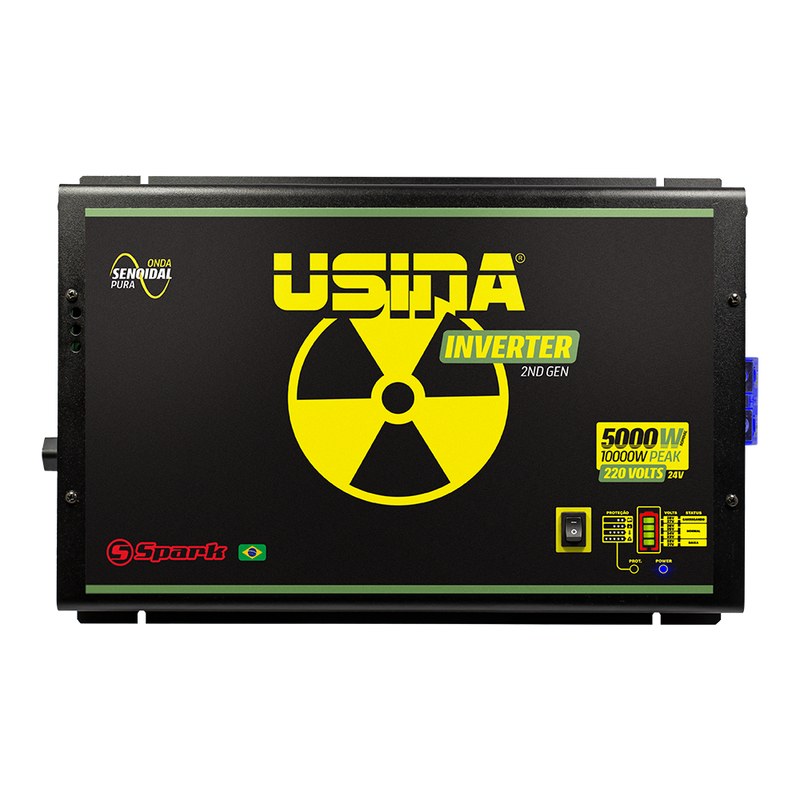 Inversor Usina 5000W Onda Senoidal Pura, Off-Grid, Entrada 24VDC, Saída 220VAC, Pico 10000W - foto 2