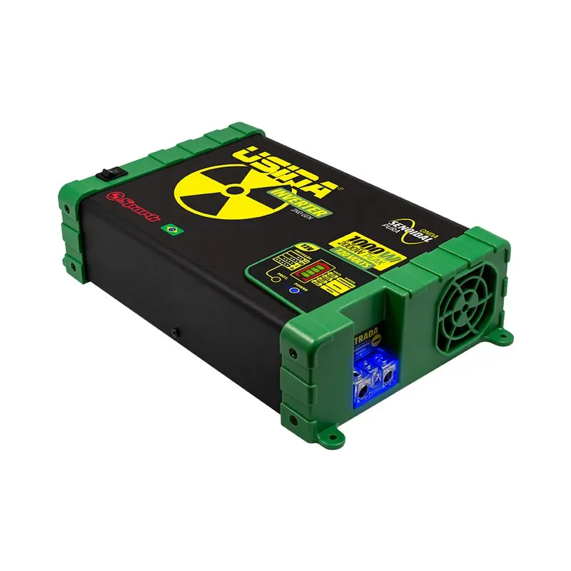 Inversor Usina 1000W Onda Senoidal Pura, Off-Grid, Entrada 12VDC, Saída 120VAC, Pico 2000W