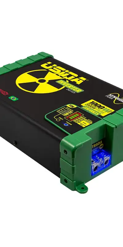Inversor Usina 1000W Onda Senoidal Pura, Off-Grid, Entrada 12VDC, Saída 220VAC, Pico 2000W