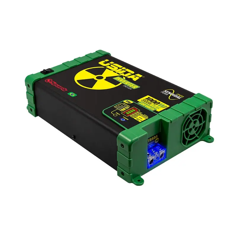 Inversor Usina 1000W Onda Senoidal Pura, Off-Grid, Entrada 12VDC, Saída 220VAC, Pico 2000W