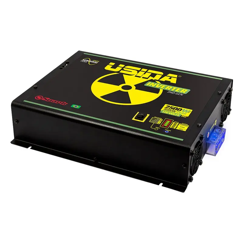 Inversor Usina 2500W Onda Senoidal Pura, Off-Grid, Entrada 24VDC, Saída 120VAC, Pico 5000W