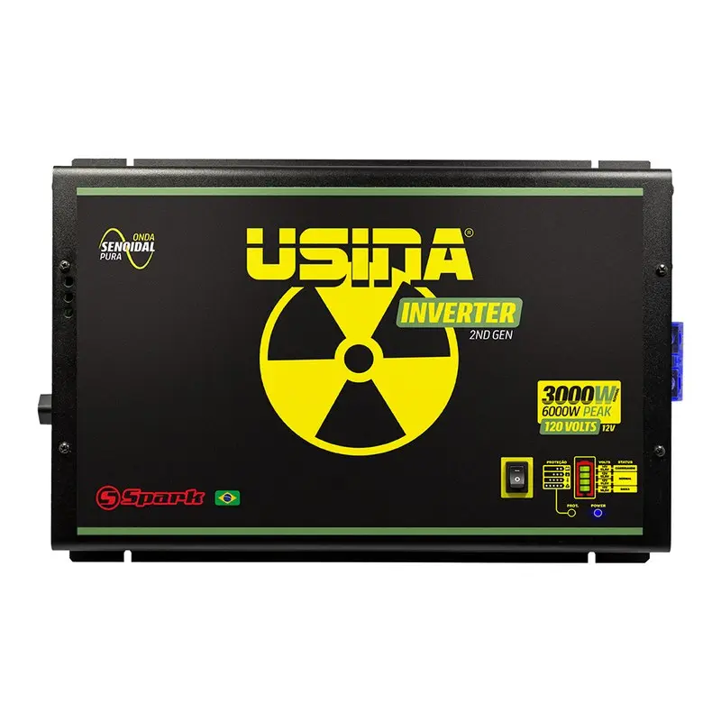 Inversor Usina 3000W Onda Senoidal Pura, Off-Grid, Entrada 12VDC, Saída 120VAC, Pico 6000W